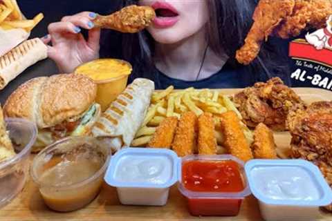 ASMR FAST FOOD *FRIED CHICKEN, BURGER/SANDWICH, SHAWARMA, FRIES MUKBANG (No Talking) EATING ALBAIK