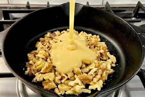 Heat condensed milk with walnut! You'll be amazed! Dessert in a minute. No baking!