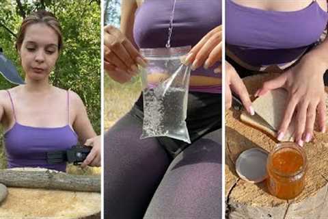 Girl Build Complete Warm Survival Shelter by Ancient Skills - Survival Bushcraft Skills 158