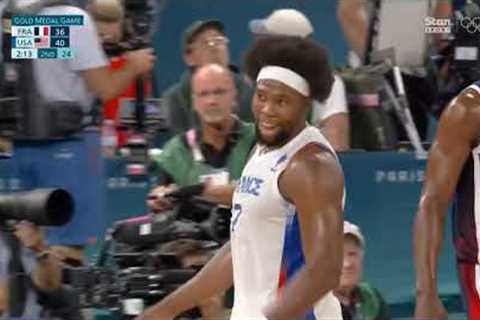 King Lebron James getting dunked on by Yabusele of France in the Olympic Gold Medal Match