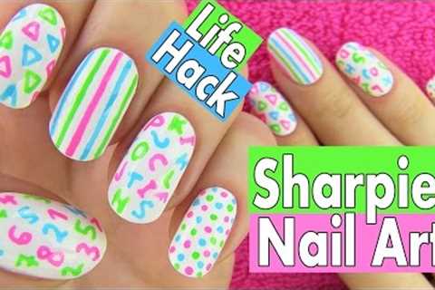 Sharpie Nails, Nail Art Life Hacks. 5 Easy Nail Art Designs for Back to School!
