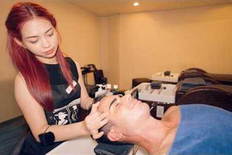 ASMR: This Barber Was NEXT LEVEL🔥 Head Massage, Facial, Shave, Acne Removal, Pedicure, Ear Cleaning