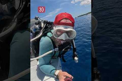 How to jump off a Dive Boat in scuba gear 🤿💦 #scubadiving #boatdiving