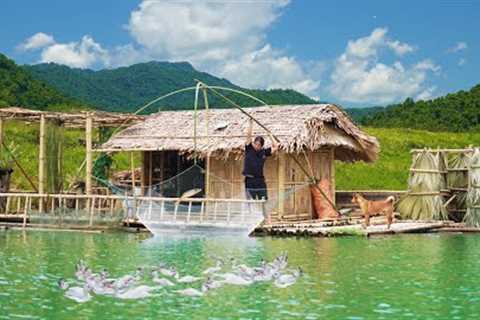 3 Months of River Survival: Building Shelter, Fishing, Farming - Harvesting, Cooking