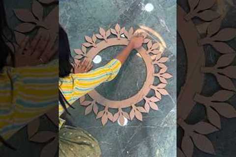 Cardboard DIY craft for wall decor 💫 #shorts #youtubeshorts #crafts #flowers #papercrafts #diy