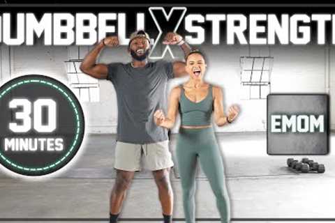 30 Minute Full Body Dumbbell EMOM Workout [Strength Training / NO REPEAT]