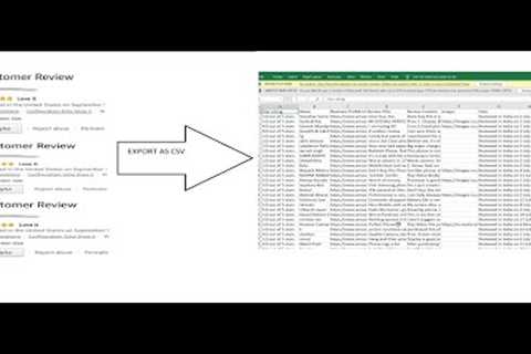 Amazon review export in csv file