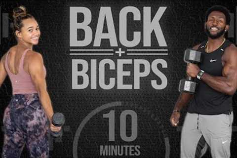 10 Minute Dumbbell Back &amp; Bicep Workout [Strength Training]