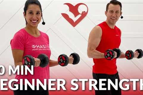 30 Min Beginner Strength Training at Home - Full Body Dumbbell Workout for Beginners with Weight