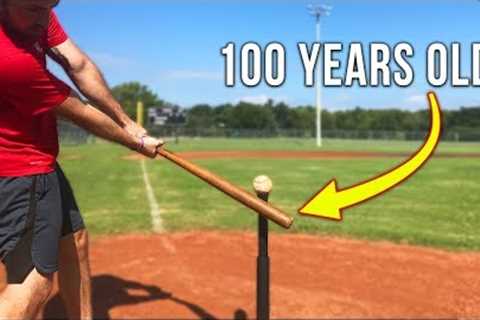 100 YEAR OLD BASEBALL BAT HOME RUN CHALLENGE! IRL Baseball Challenge