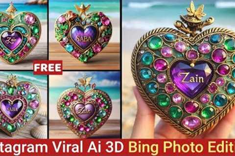 How To Create Name Art 3D Social Media Image |Viral Ai Art Video Editing |Bing Image Genrator
