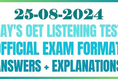 JAY'S 2ND CHANNEL - OET LISTENING TEST 25.08.2024 #oet #oetexam #oetnursing #oetlisteningtest