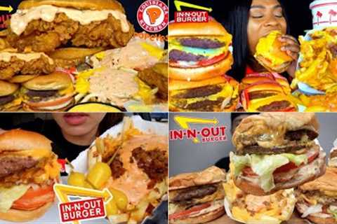 ASMR In-n-out Burger Mukbang Compilation | Fast Food Asmr | Satisfying eating sounds