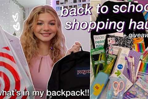 BACK TO SCHOOL SUPPLIES HAUL &amp; what's in my backpack!! +GIVEAWAY!!