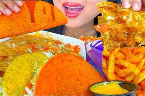MEXICAN PIZZA, CHEESY NACHO FRIES, CRUNCHY TACO | ASMR | MUKBANG | EATING SOUNDS