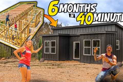 TINY HOUSE Build TIME LAPSE - From RAW LAND To Dream HOMESTEAD / 6 months in 40 minutes