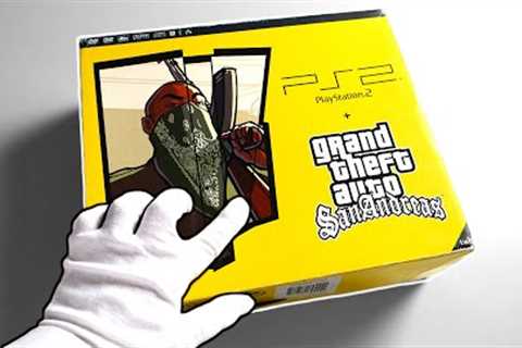 PS2 GTA San Andreas Console Unboxing + Definitive Edition Gameplay