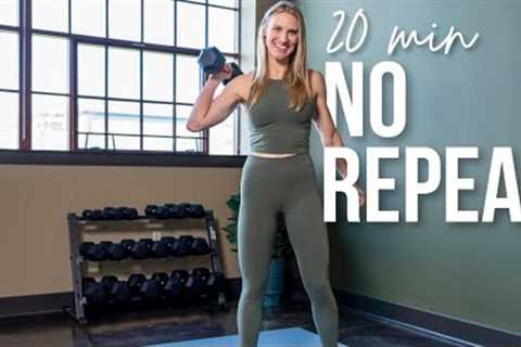 Full Body Workout with Dumbbells | NO REPEAT
