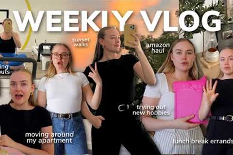 WORK WEEK IN MY LIFE 9-5: moving around my apartment, trying out new hobbies, lunch break errands