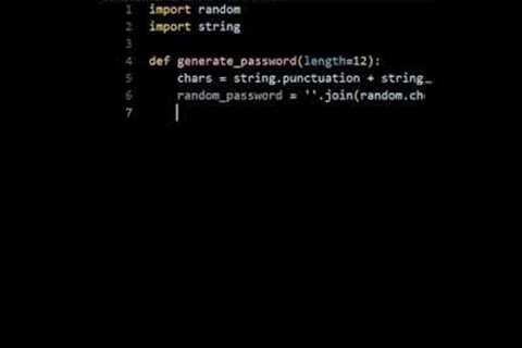 PYTHON PROJECT IDEAS FOR BEGINNERS - RANDOM PASSWORD GENERATOR🔐 #python #programming #shorts #short
