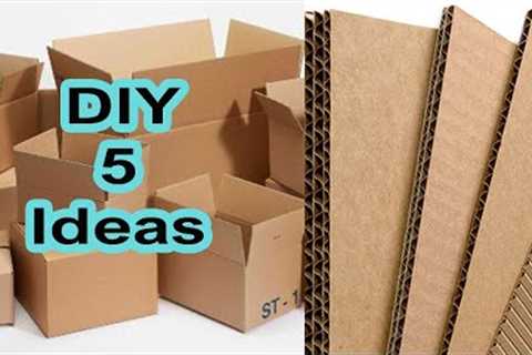 DIY - 5 Low Cost Cardboard Crafts - Amazing Cardboard Crafts Ideas