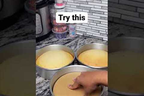 Whenever your cake doesn't bake flat try this out.