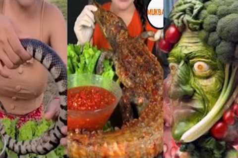 Snake crocodile Octopus Eating Chinese Food Mukbang Reaction