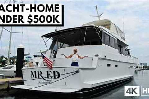 $489K Yacht-Home 🤩 1990 VIKING 70 Cockpit Motor Yacht Liveaboard Tour