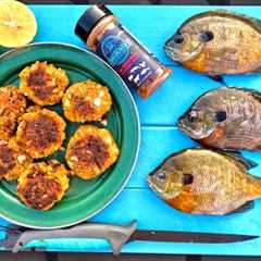 Making FISH CAKES on the Boat! Bluegill Catch Clean Cook