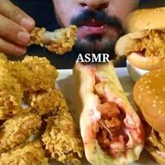 ASMR: EATING SPICY KFC FAST FOOD,ZINGER BURGER,SHAWARMA,WINGS |MUKBANG SHOW