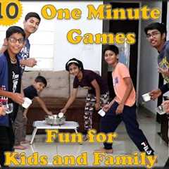 10 One minute games | Indoor games for Kids and Family | Minute to win it games | Party games (2023)