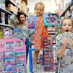 KIDS NO BUDGET WALMART SHOPPING! 🤑 Peyton & Olivia Toy Haul