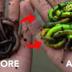 Making NEON GREEN GLOW WORMS! Best Fishing Bait