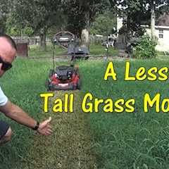 Pt 1 How To Cut Tall Grass with Cheap Lawn Mower -  Mowing Tall Overgrown Grass