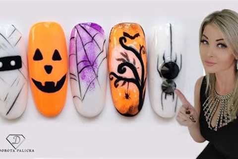 5 salon friendly Halloween Nail Art. Quick and easy Halloween Nail designs for beginners.