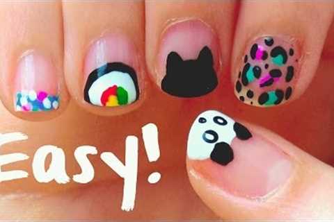 Easy nail art designs for short nails!! For beginners &amp; DIY tools!