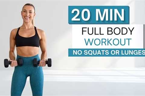 20 min FULL BODY DUMBBELL WORKOUT | No Squats No Lunges | Knee Friendly | Beg / Int Level