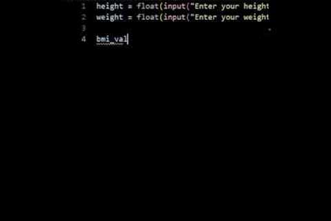 PYTHON PROJECT IDEAS FOR BEGINNERS - BMI CALCULATOR✅ #python #programming #shorts #short