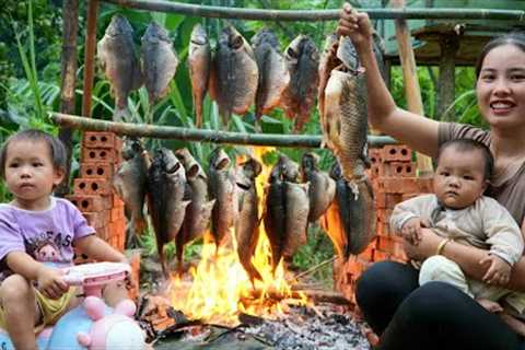 Harvest giant fish - make smoked fish, preserve fish - cook food for pigs