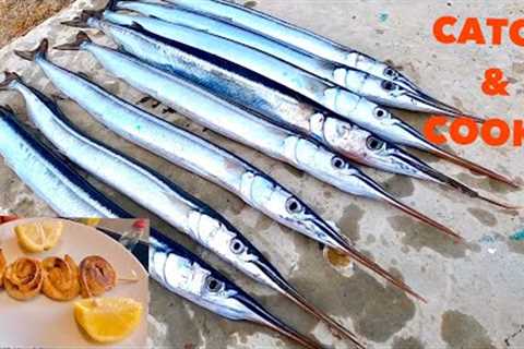 GARFISH - Catch &amp; Cook , Trash Fish That Taste Amazing !
