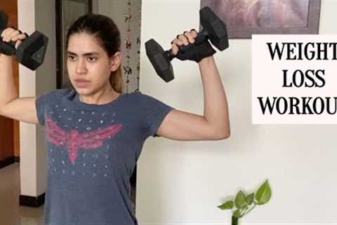 Full Body Workout for weight loss /fat loss at home (with weights or Dumbbells)