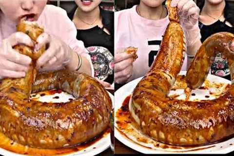 Big Sausage Eating Chinese Food Mukbang Review