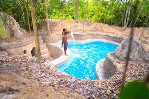 Building The Most Amazing Underground House Around Swimming Pool by Ancient Skills