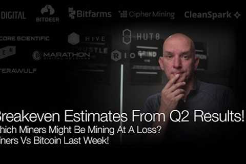 Miners Breakeven Estimates From Q2 Results! Cleanspark To Increase Shares! BTC Vs Miners! Q&amp;A!