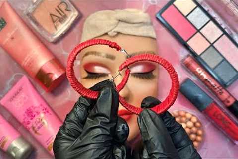 ASMR Pink 🩷🌸 Glamour Full Satisfying Skincare and Makeup Tutorial on Mannequin Relaxing Soft Talk