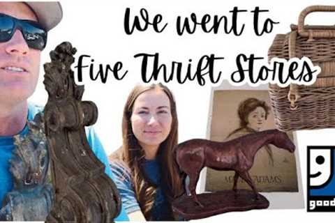 Goodwill Thrifting At 5 Stores - We Spent Over $300 On Vintage Home Decor For Resell
