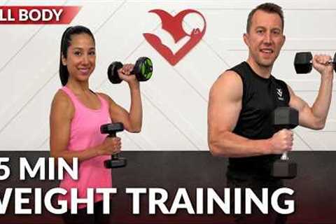 15 Min Weight Training for Beginners - Full Body Dumbbell Workout for Women &amp; Men Over 50..