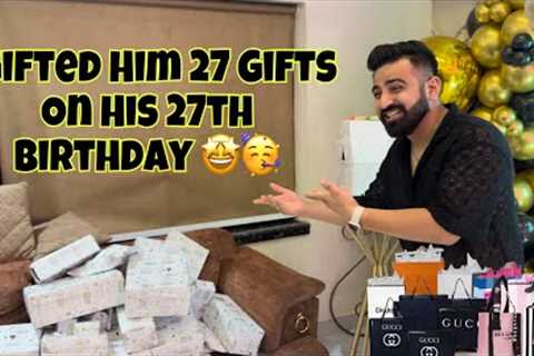 Gifted Him 27 Gifts On His 27th Birthday 🤩 | SwatiMonga | RajatBornstar #birthday #surprise
