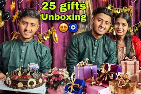 Gifted him 25 gifts on his 25th birthday ♥️🧿 Birthday Gift Unboxing 😍 couple vlog