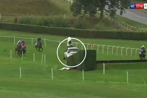 BIZARRE moment as horses swerve car during race!
